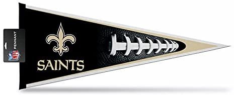 New Orleans Saints Soft Felt Pennant, Football Design, 12x30 Inch, Easy To Hang by Fielders Choice