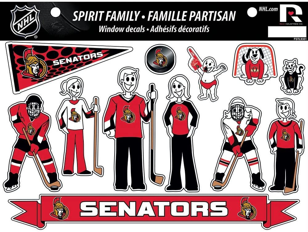 NHL Ottawa Senators Family Decals Sheet by Fielders Choice
