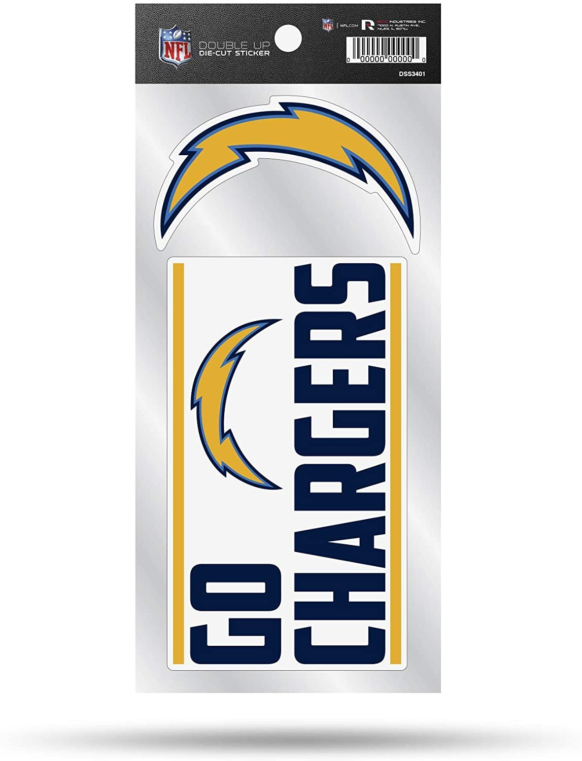 Los Angeles Chargers Double Up Die Cut 2-Piece Sticker Sheet by Fielders Choice
