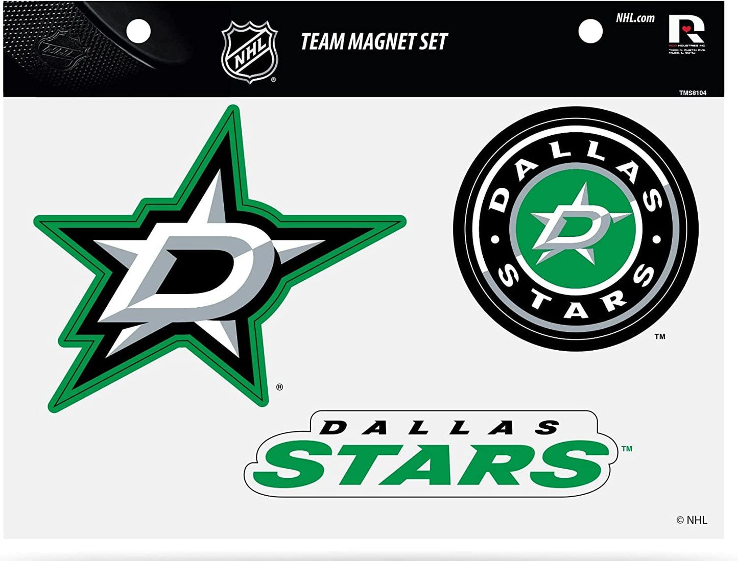 Dallas Stars 3 Piece Multi Magnet Set, 8.5x11 Inch Sheet Auto Home by Fielders Choice