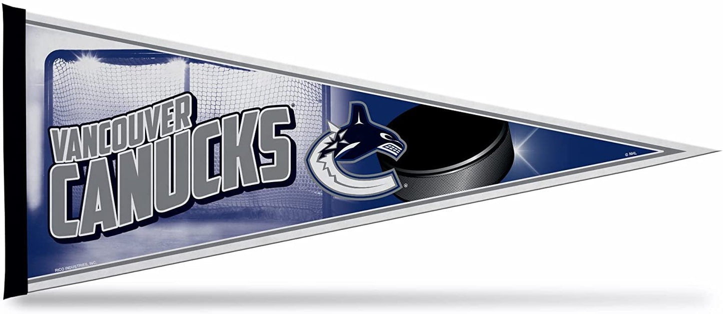 Vancouver Canucks Felt Pennant 12x30 Puck Design by Fielders Choice