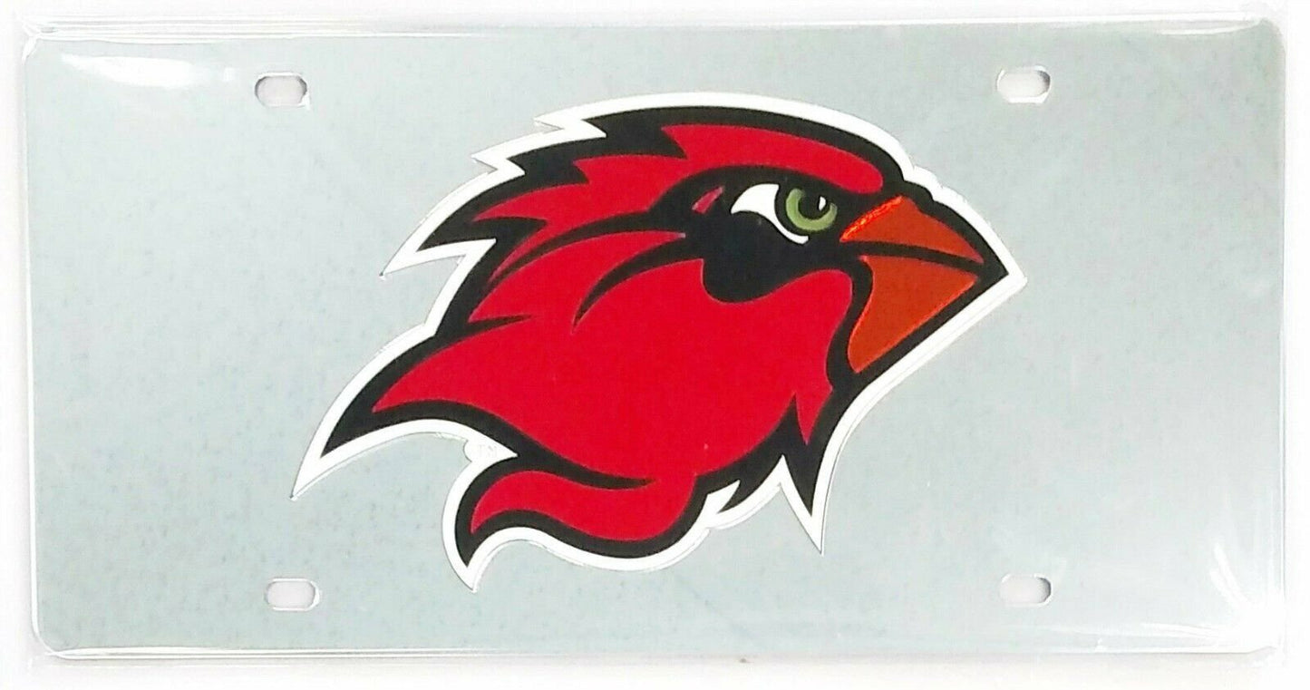 Lamar University Cardinals Premium Laser Cut Tag License Plate, Mirrored Acrylic Inlaid, 6x12 Inch by Fielders Choice