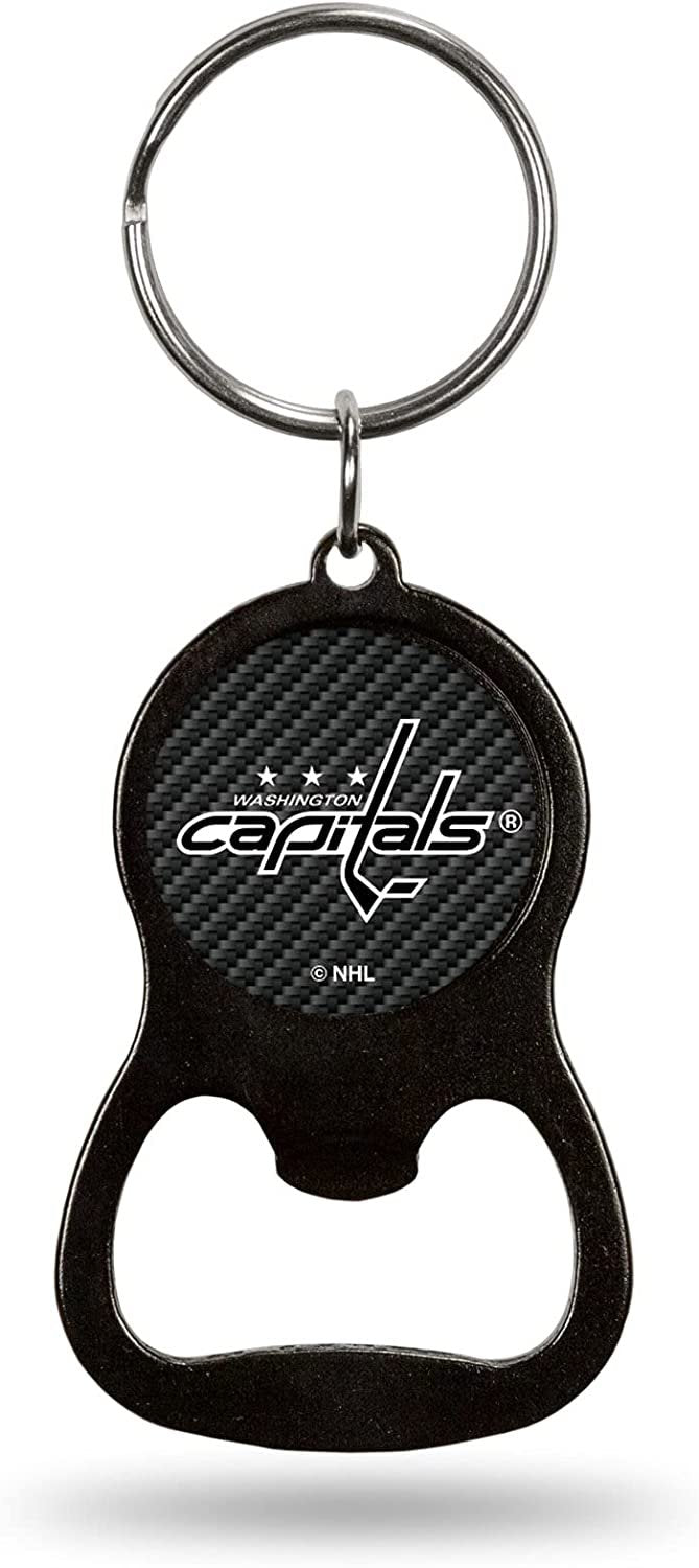 Washington Capitals Keychain Bottle Opener Carbon Fiber Design Metal Hockey by Fielders Choice