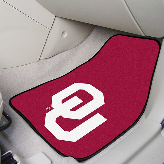 University of Oklahoma Sooners Front Floor Mats, Carpet Car Set, 18x27 Inch, Nylon, Set of 2 by Fielders Choice