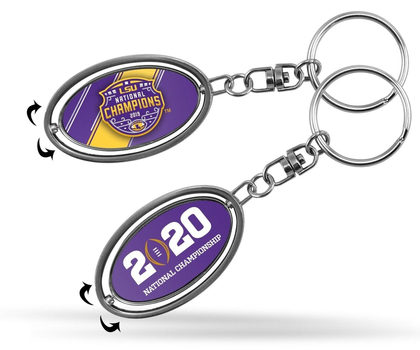 LSU Tigers 2019 Champions 2-Sided Spinner Keychain Louisiana State University by Fielders Choice