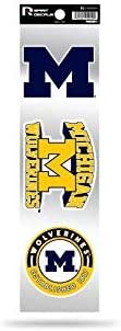 Michigan Wolverines 3 Piece Retro Spirit Decals Premium Throwback Stickers by Fielders Choice