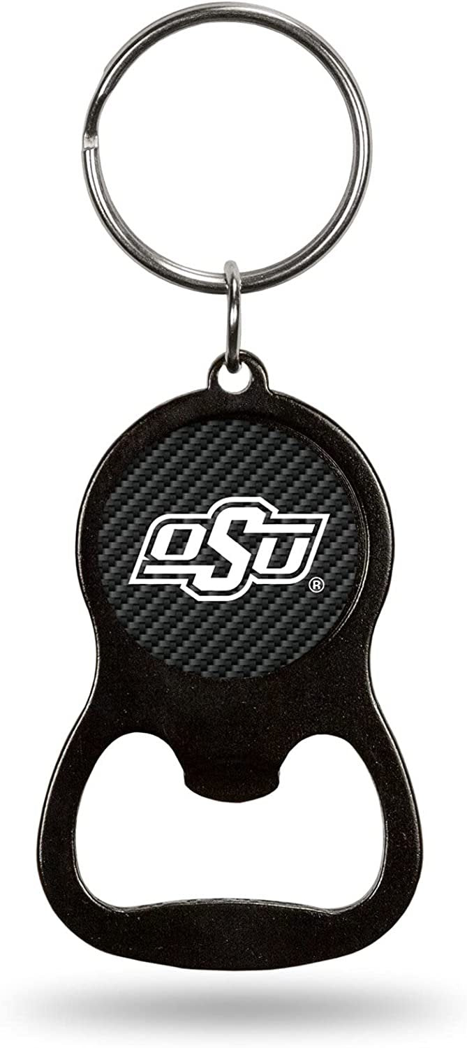 Oklahoma State University Cowboys Premium Solid Metal Keychain Bottle Opener, Carbon Fiber Design by Fielders Choice