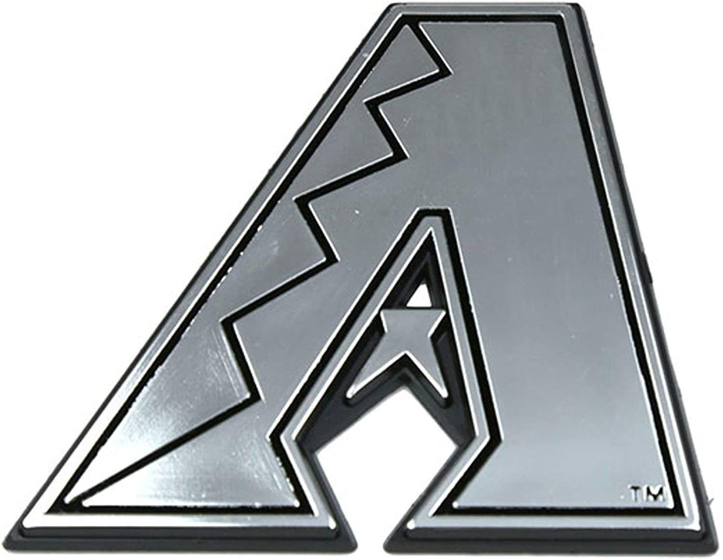 Arizona Diamondbacks Auto Emblem, Plastic Molded, Silver Chrome Color, Raised 3D Effect, Adhesive Backing by Fielders Choice