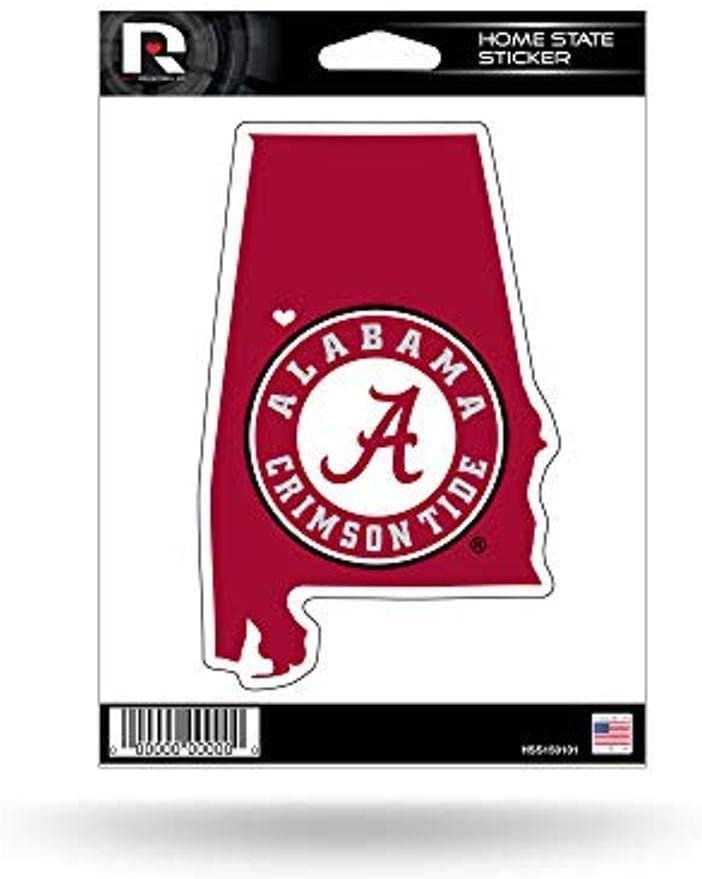University of Alabama Crimson Tide 5 Inch Sticker Decal, Home State Design, Flat Vinyl, Full Adhesive Backing by Fielders Choice
