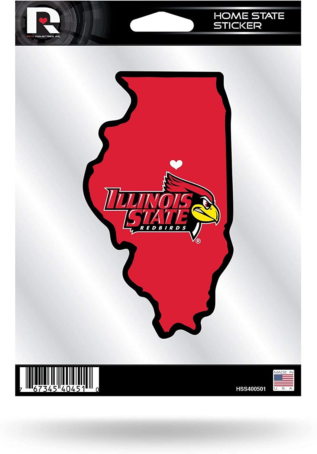 University of Illinois Illini 5 Inch Sticker Decal, Home State Design, Flat Vinyl, Full Adhesive Backing by Fielders Choice