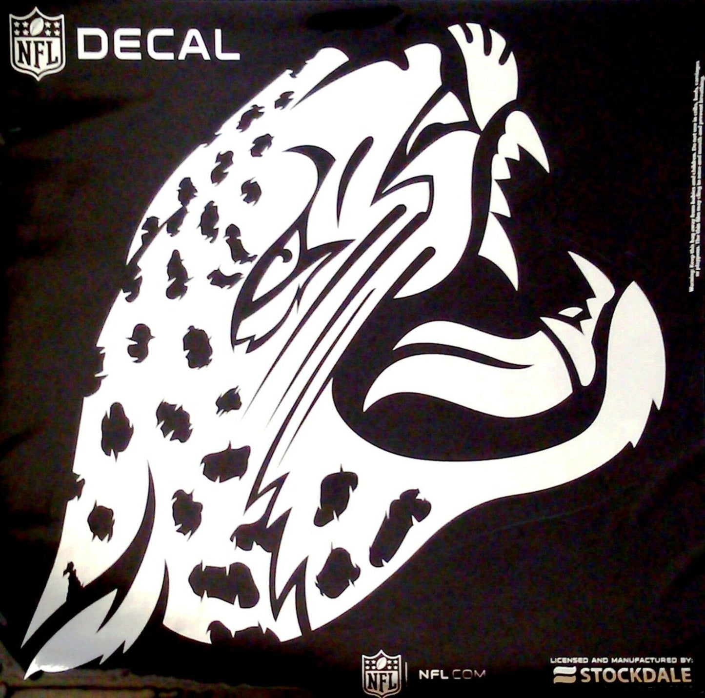 Jacksonville Jaguars 6 Inch Decal Sticker, Metallic Chrome Shimmer Design by Fielders Choice
