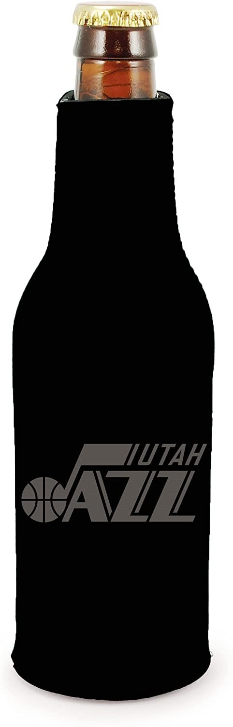 Utah Jazz 2-Pack Zipper Bottle Tonal Black Beverage Insulator Neoprene Holder Cooler Basketball by Fielders Choice