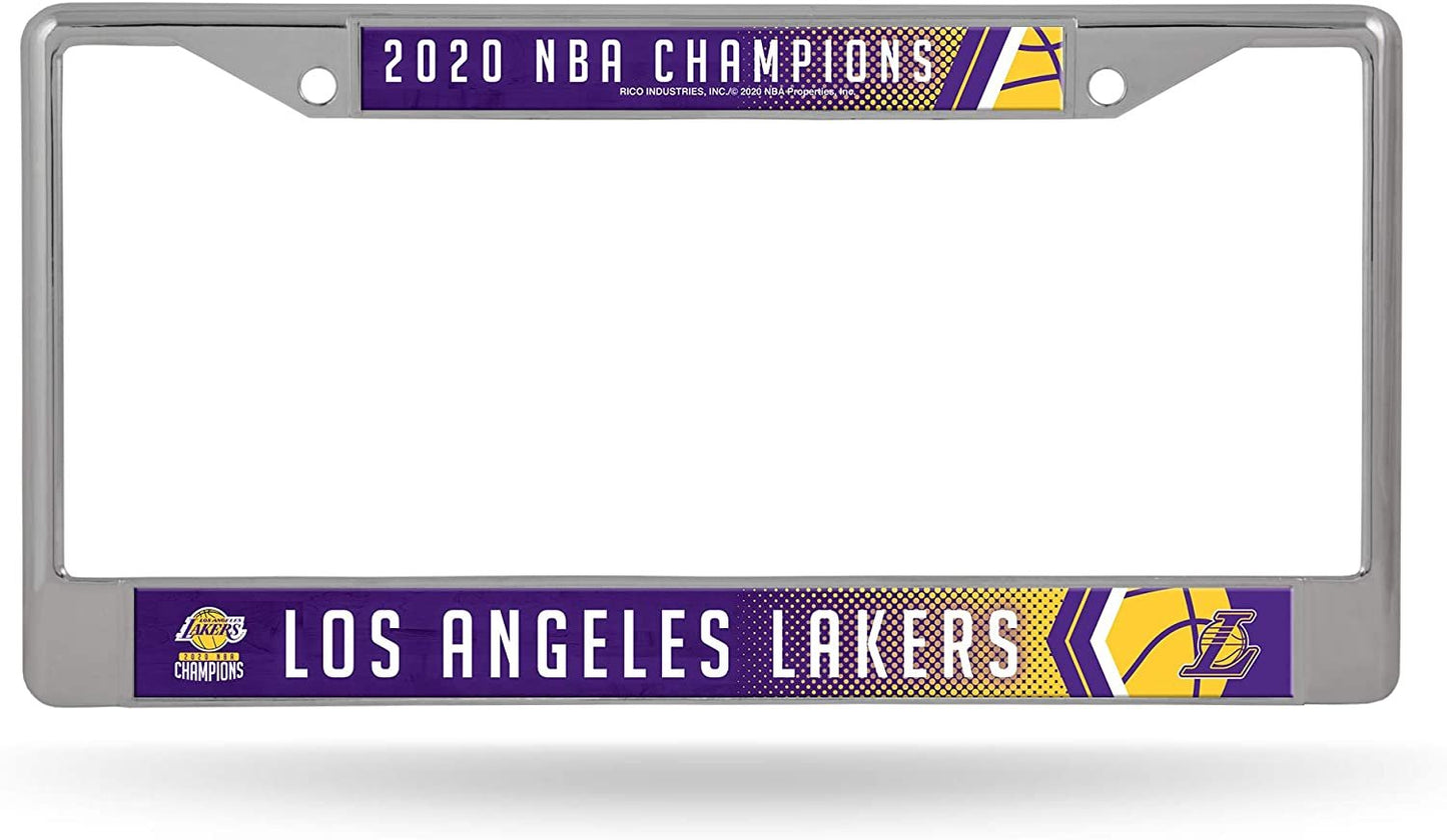 Los Angeles Lakers 2020 Champions Metal License License Plate Frame Chrome Tag Cover, 12x6 Inch by Fielders Choice
