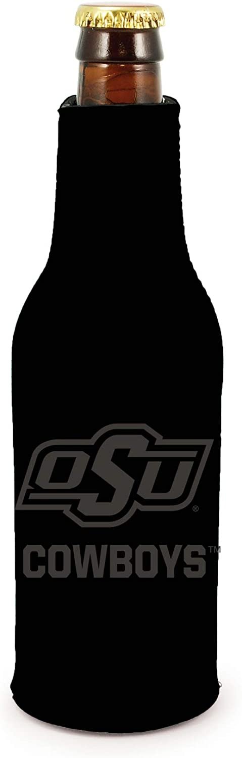 Oklahoma State Cowboys 2-Pack Tonal Black Design Zipper Bottle Neoprene Beverage Insulator Holder University of by Fielders Choice