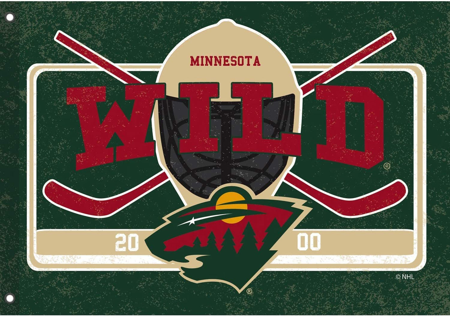 Minnesota Wild Premium Double Sided Flag Banner, Estate Style, Linen, 36x52 Inch by Fielders Choice