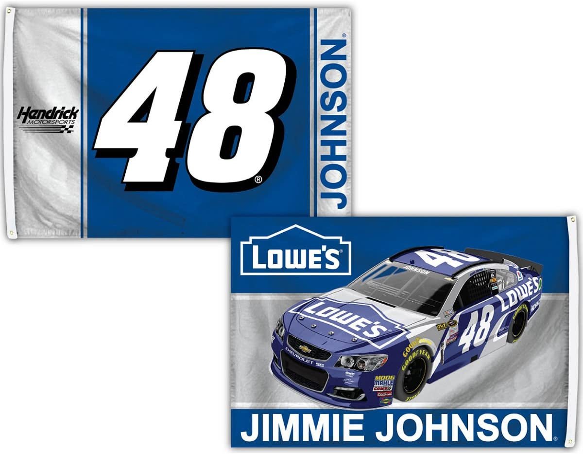 Jimmie Johnson #48 Premium Double Sided 3x5 Feet Flag Banner, Metal Grommets, Outdoor Use by Fielders Choice