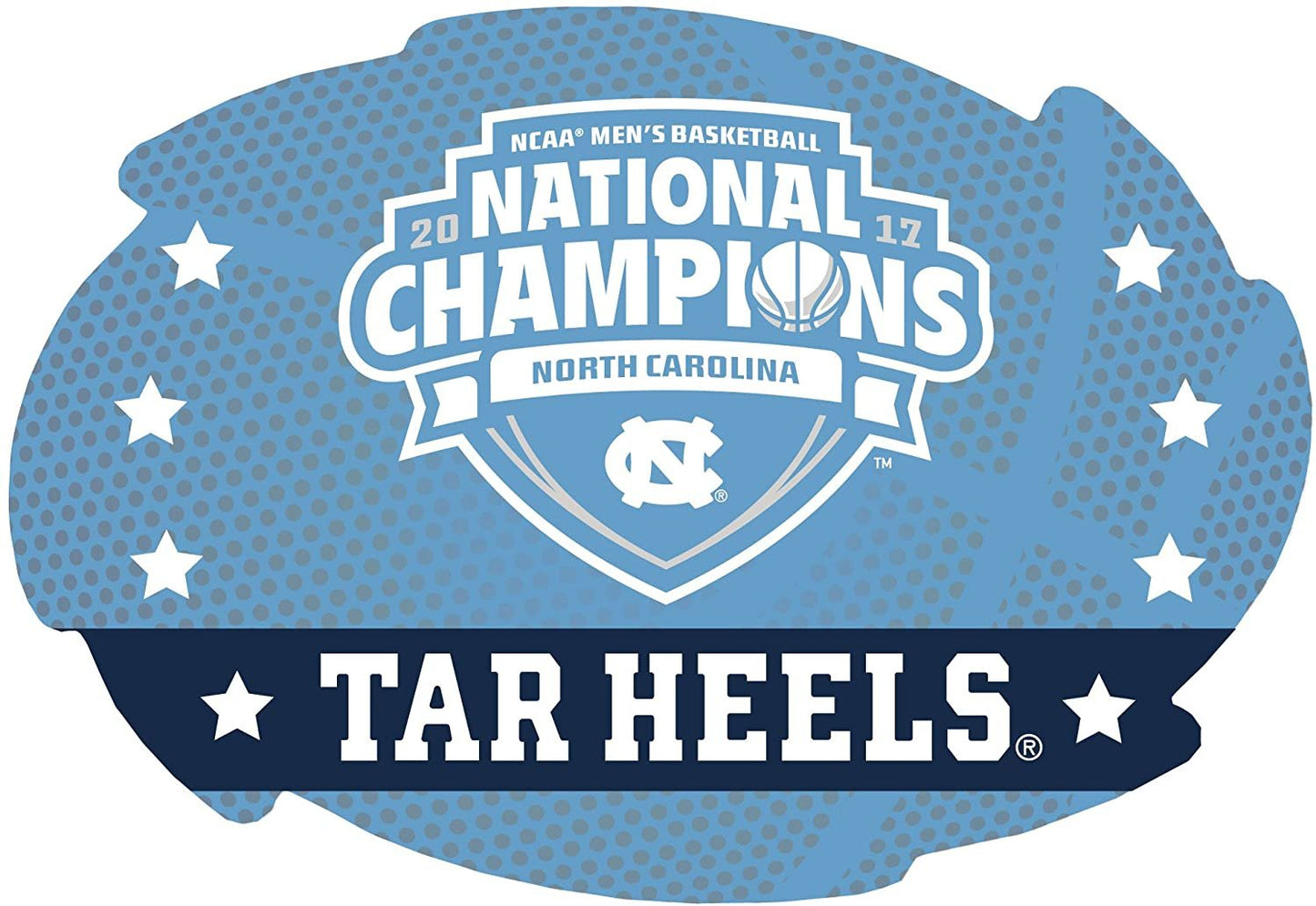 North Carolina Tar Heels University of 2017 Champions 5x6 Inch Magnet Swirl Design by Fielders Choice