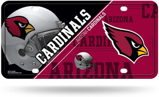 Arizona Cardinals Metal Auto Tag License Plate, Split Design, 6x12 Inch by Fielders Choice