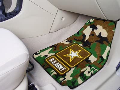United States Army Military Front Floor Mats, Carpet Car Set, 18x27 Inch, Nylon, Set of 2 by Fielders Choice