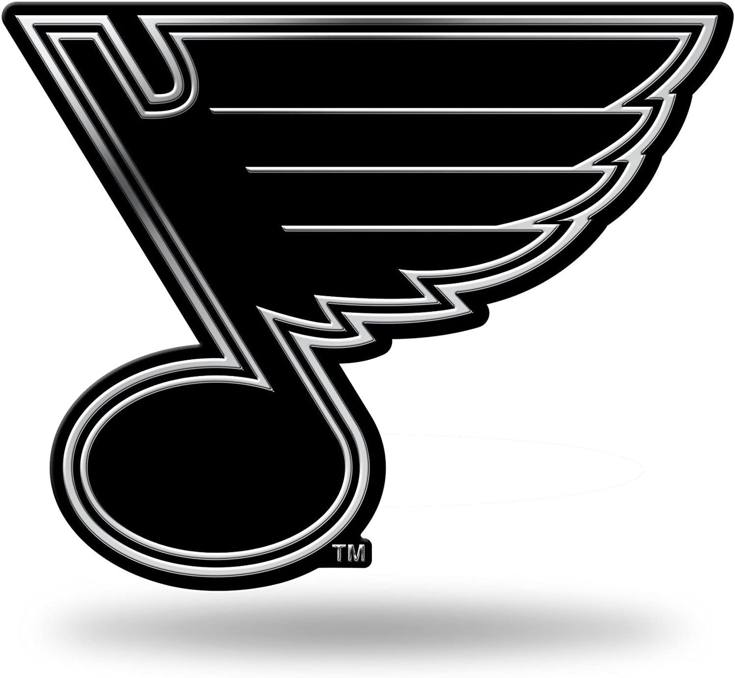 St Louis Blues Auto Emblem, Silver Chrome Color, Raised Molded Plastic, 3.5 Inch, Adhesive Tape Backing by Fielders Choice
