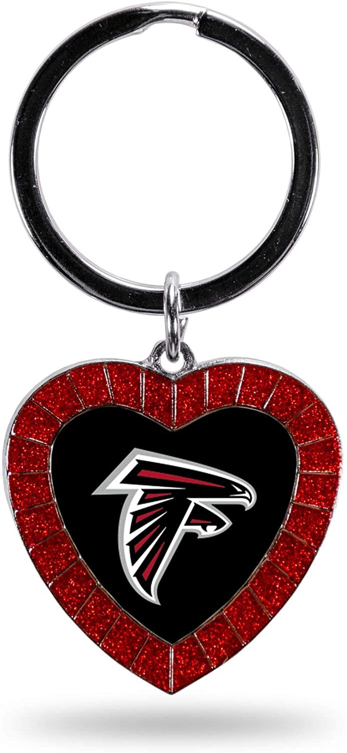 Atlanta Falcons Keychain Color Rhinestone Heart by Fielders Choice