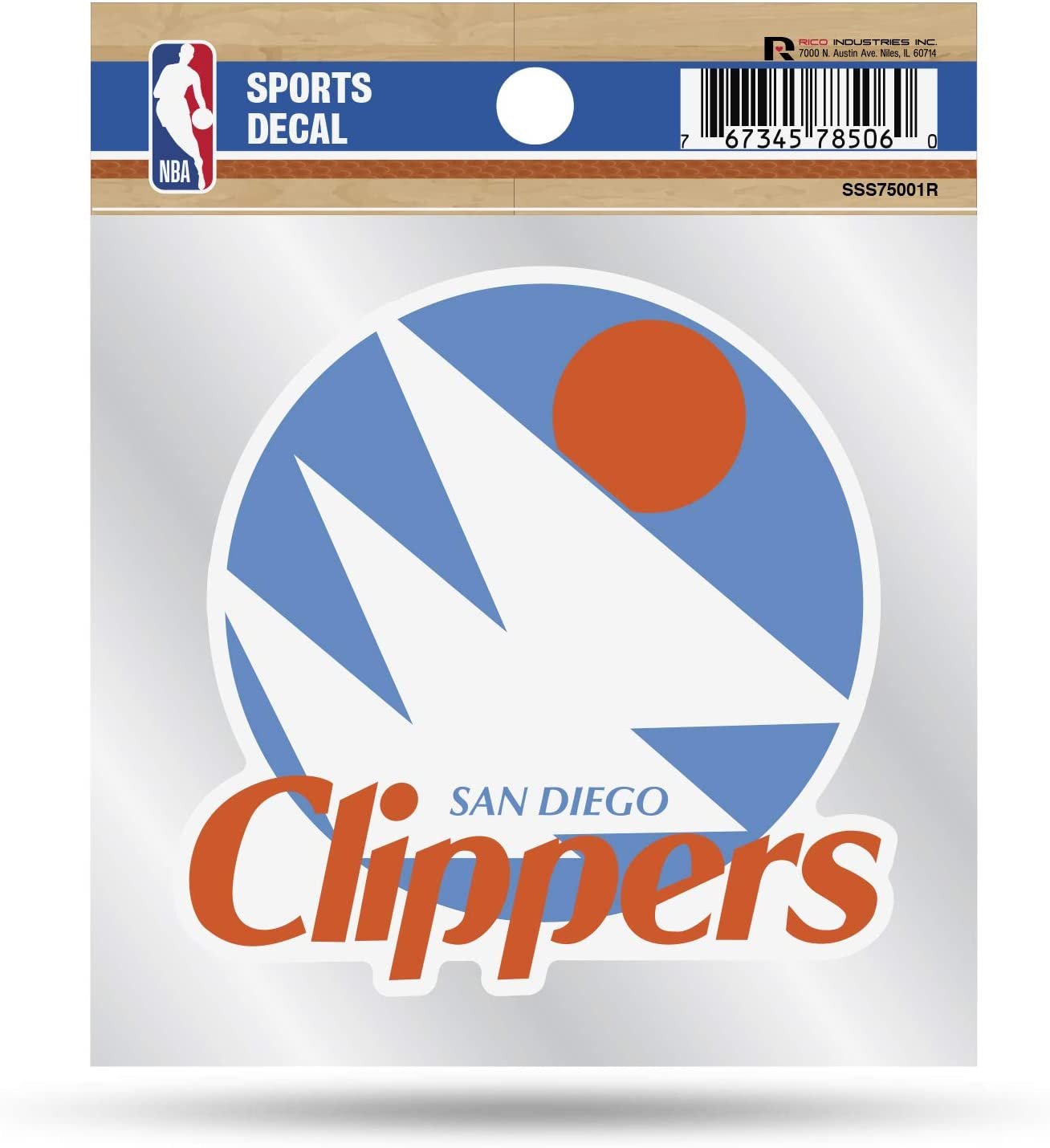 Los Angeles Clippers 4x4 Inch Die Cut Decal Sticker, Retro Logo, Clear Backing by Fielders Choice