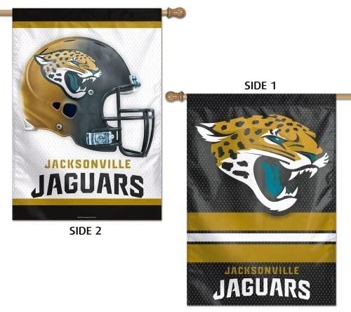 Jacksonville Jaguars Premium Double Sided Banner Flag, 28x40 Inch, Outdoor Use, Top Sleeve by Fielders Choice