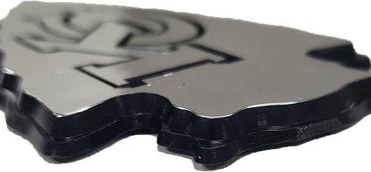 University of Louisville Cardinals Silver Chrome Color Auto Emblem Molded Raised Adhesive Tape Backing by Fielders Choice