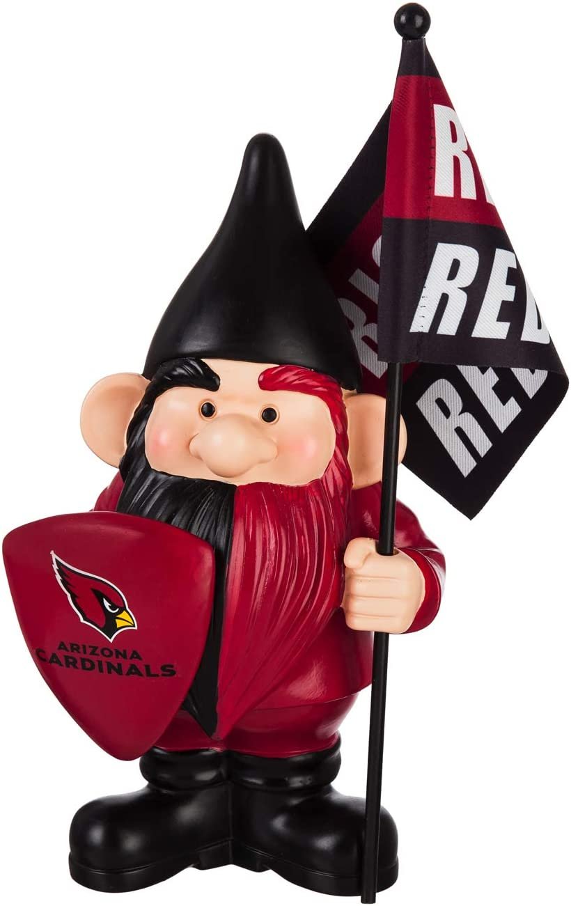Arizona Cardinals 10 Inch Outdoor Garden Gnome, Includes Team Flag by Fielders Choice