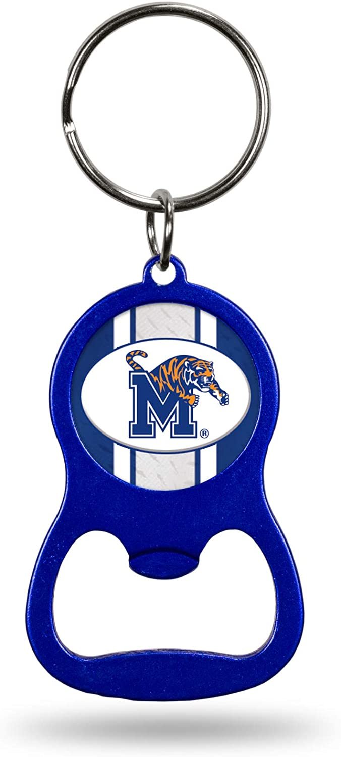 University of Memphis Tigers Premium Solid Metal Bottle Opener Keychain, Key Ring, Team Color by Fielders Choice