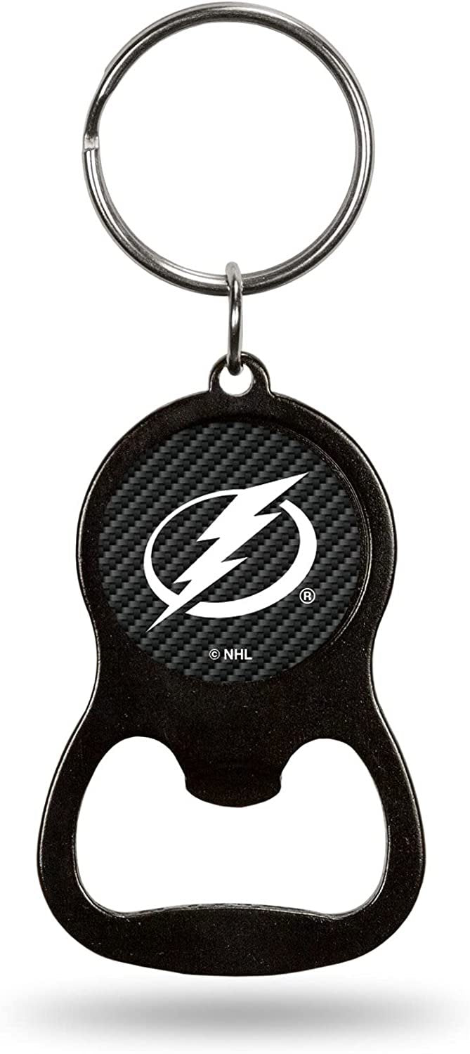 Tampa Bay Lightning Keychain Bottle Opener Carbon Fiber Design Metal Hockey by Fielders Choice