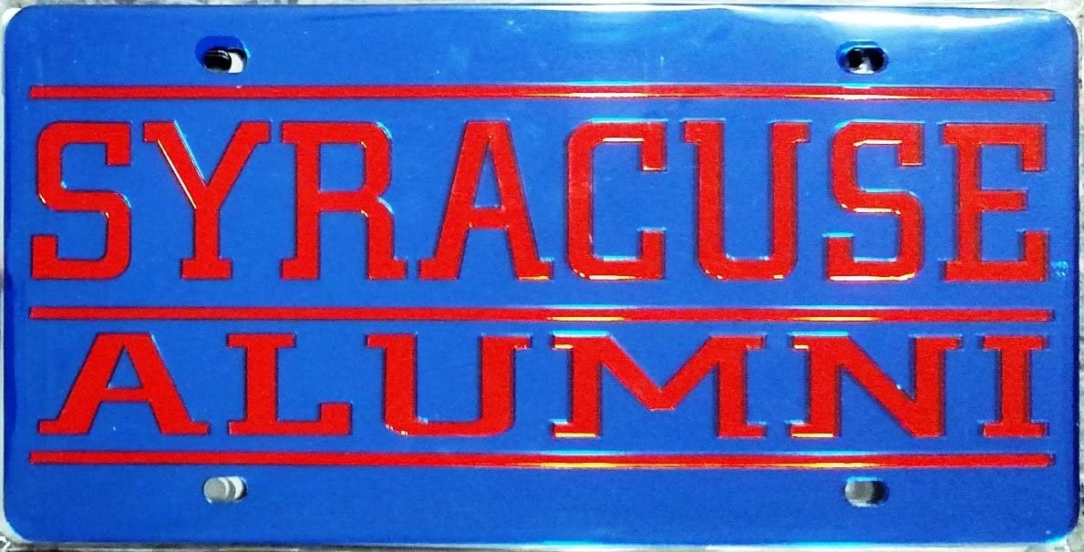 Syracuse University Orange Alumni Premium Laser Cut Tag License Plate, Mirrored Acrylic Inlaid, 6x12 Inch by Fielders Choice