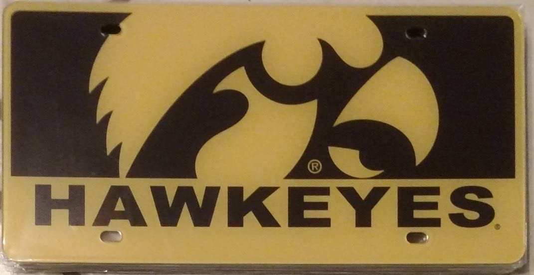 University of Iowa Hawkeyes Premium Laser Tag License Plate, Acrylic, Printed, 12x6 Inch by Fielders Choice