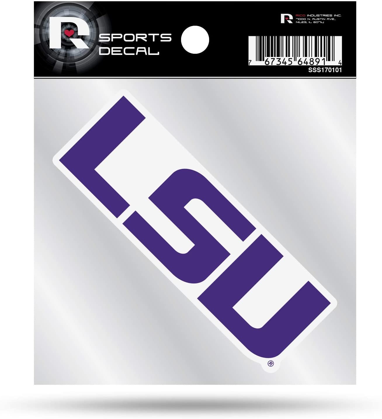 Louisiana State University Tigers LSU 4x4 Inch Die Cut Decal Sticker, Primary Logo, Clear Backing by Fielders Choice