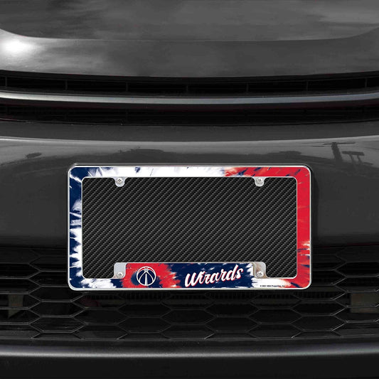 Washington Wizards Metal License Plate Frame Chrome Tag Cover Tie Dye Design 6x12 Inch by Fielders Choice