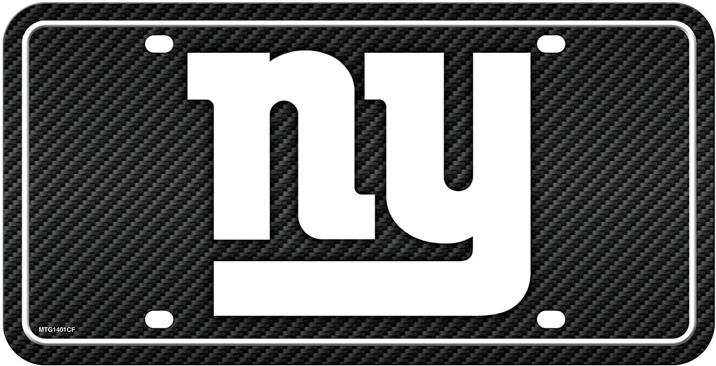 New York Giants Metal Auto Tag License Plate, Carbon Fiber Design, 6x12 Inch by Fielders Choice