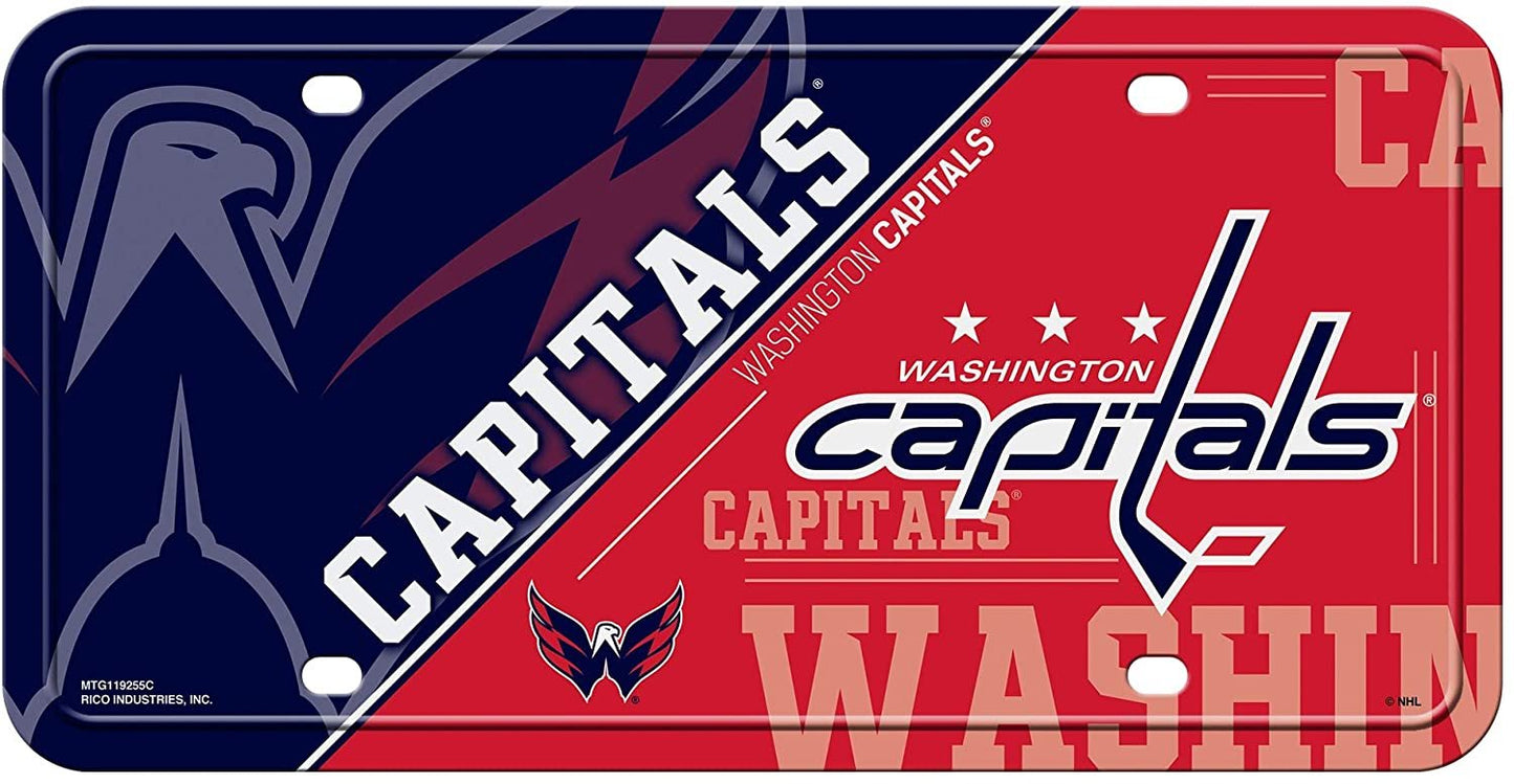 Washington Capitals Metal Auto Tag License Plate, Split Design, 6x12 Inch by Fielders Choice