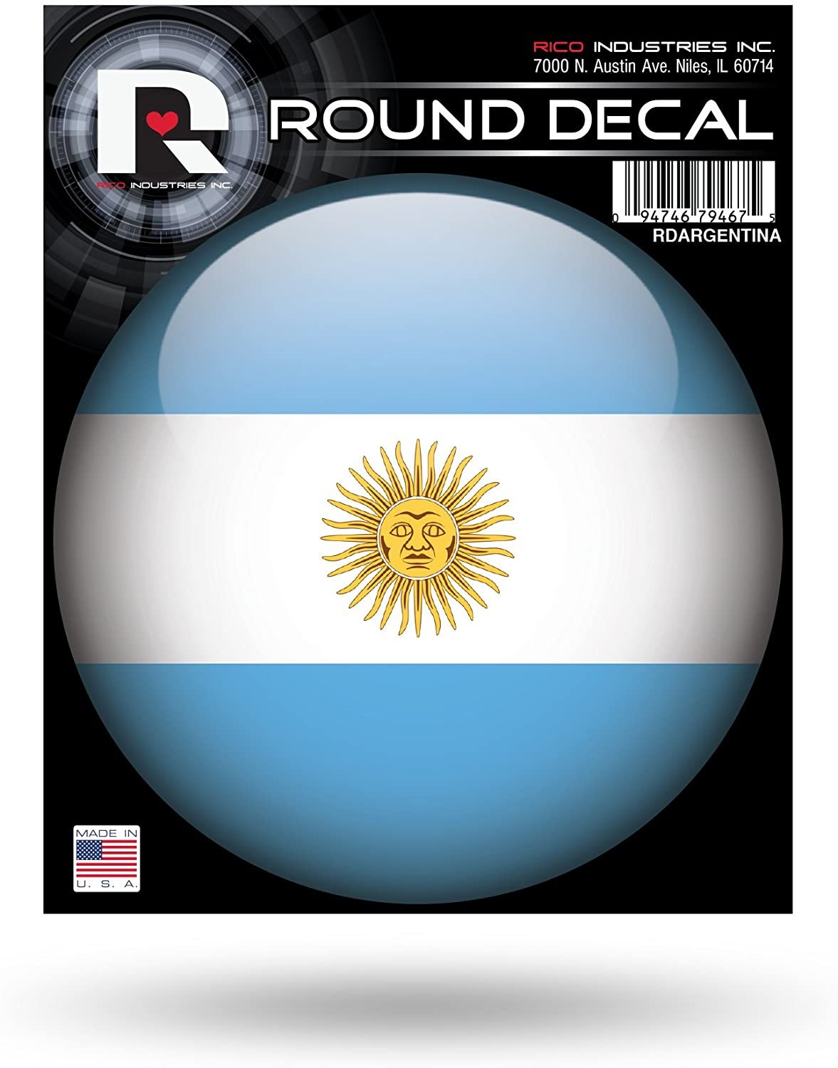Argentina National Soccer Team 4 Inch Round Sticker Decal, Full Adhesive Backing by Fielders Choice