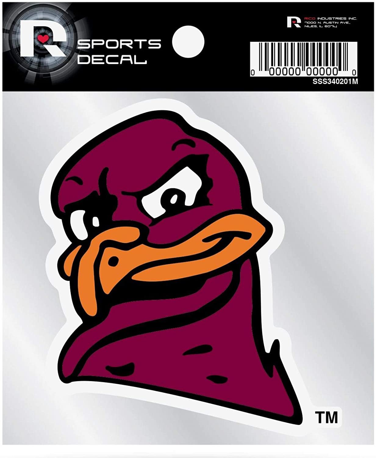 Virginia Tech Hokies Mascot Premium 4x4 Decal with Clear Backing Flat Vinyl Auto Home Sticker University of by Fielders Choice