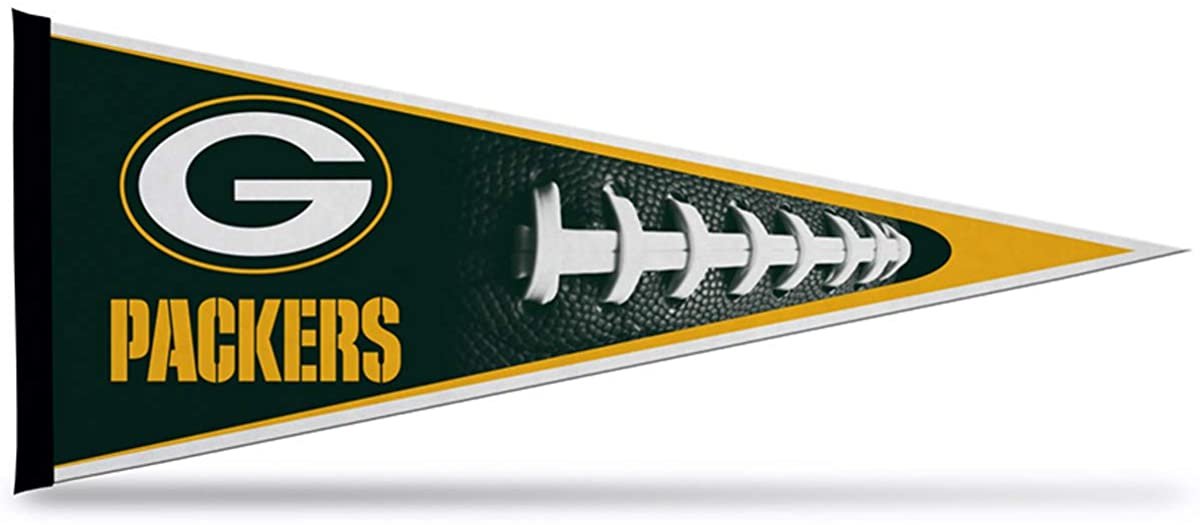 Green Bay Packers Soft Felt Pennant, Football Design, 12x30 Inch, Easy To Hang by Fielders Choice