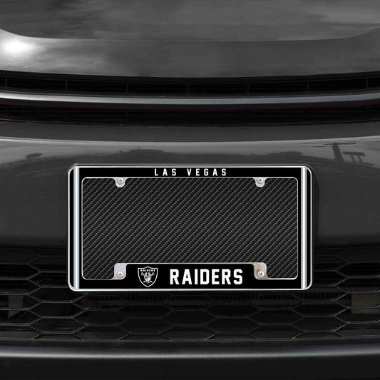 Las Vegas Raiders Metal License Plate Frame Chrome Tag Cover Alternate Design 6x12 Inch by Fielders Choice