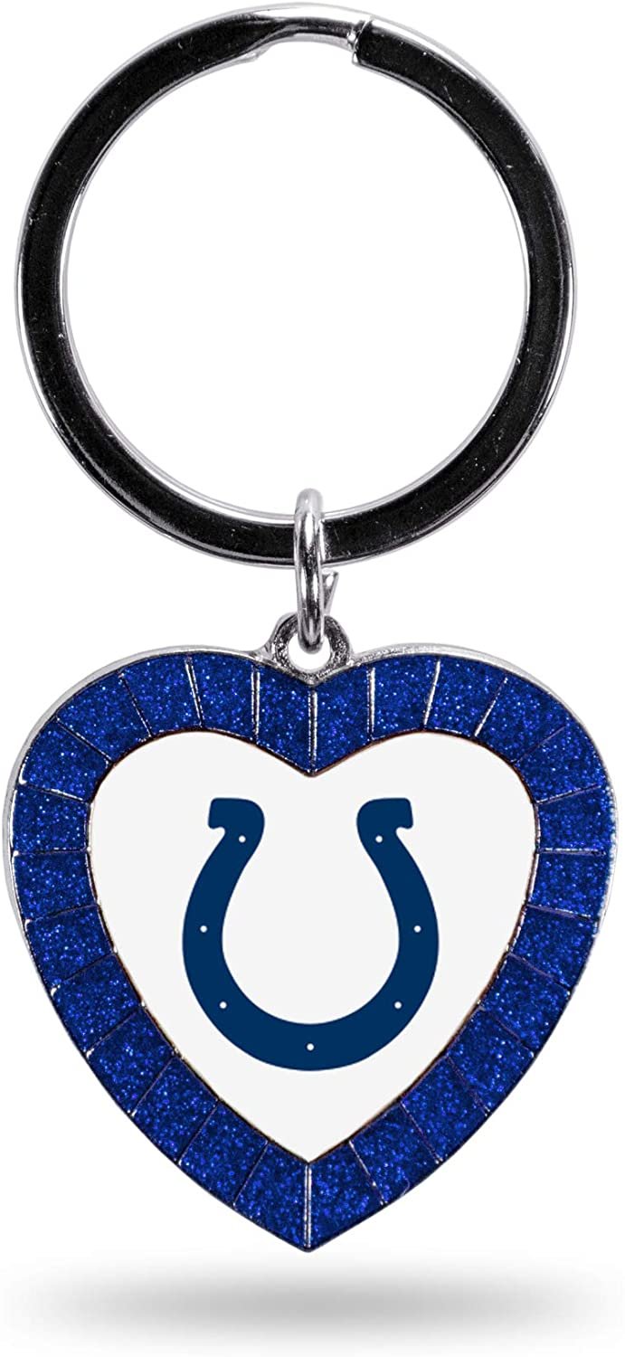 Indianapolis Colts Keychain Color Rhinestone Heart by Fielders Choice