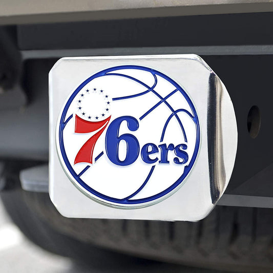 Philadelphia 76ers Hitch Cover Solid Metal with Raised Color Metal Emblem 2" Square Type III by Fielders Choice