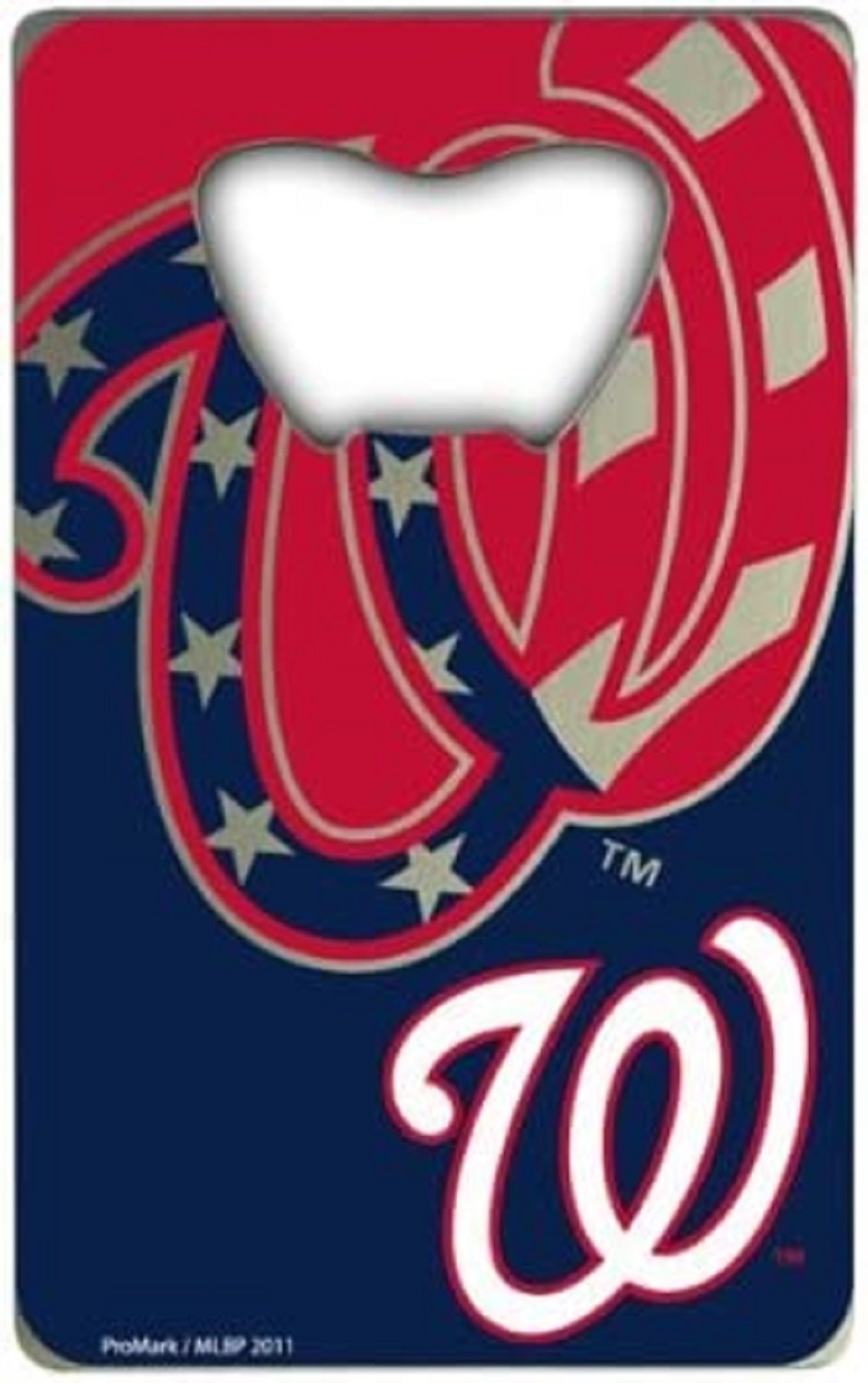 Washington Nationals Heavy Duty Metal Bottle Opener Credit Card Size 2 x 3.25 Inch by Fielders Choice