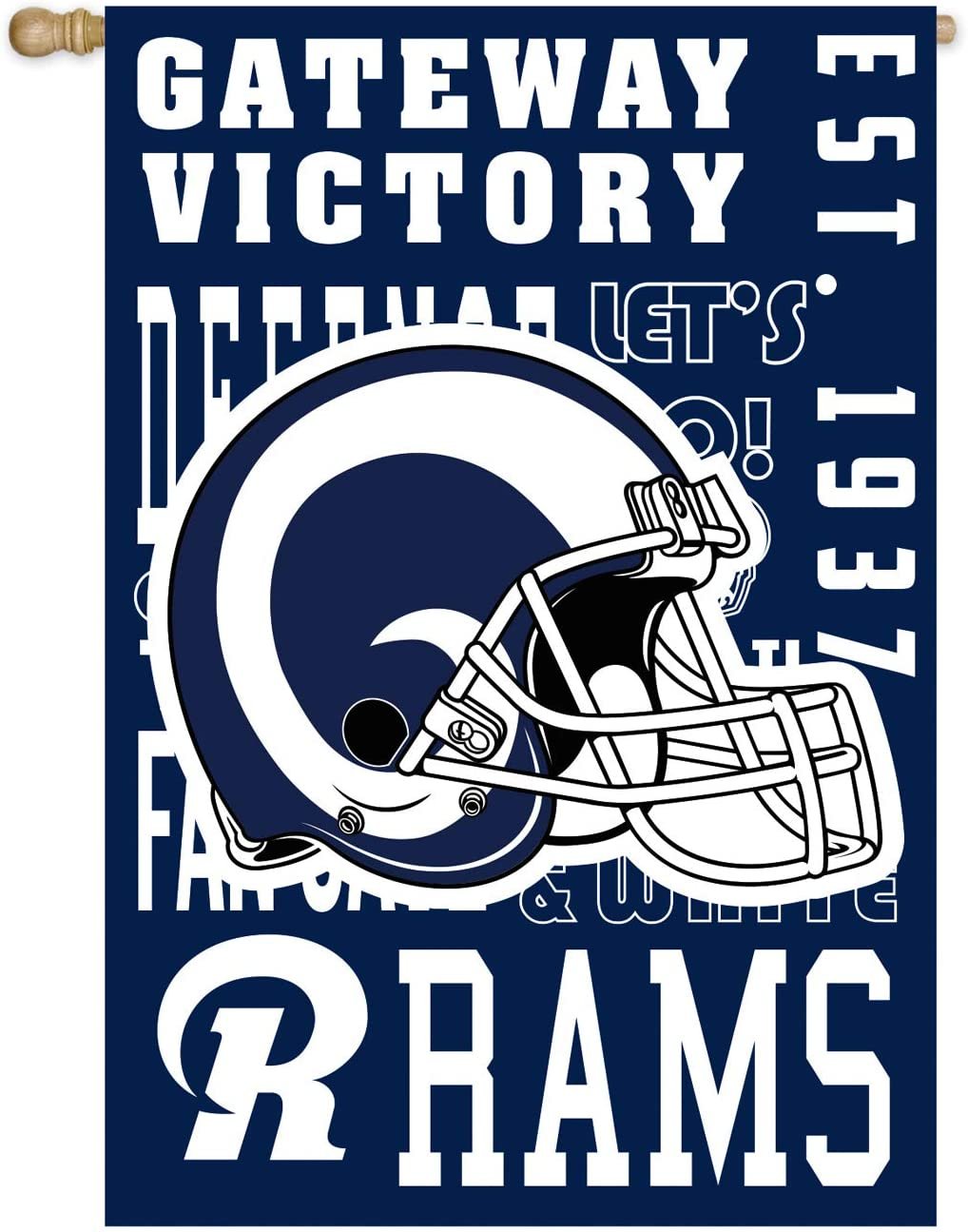 Los Angeles Rams Premium Double Sided Banner House Flag, Fan Rules Design, 28x44 Inch by Fielders Choice