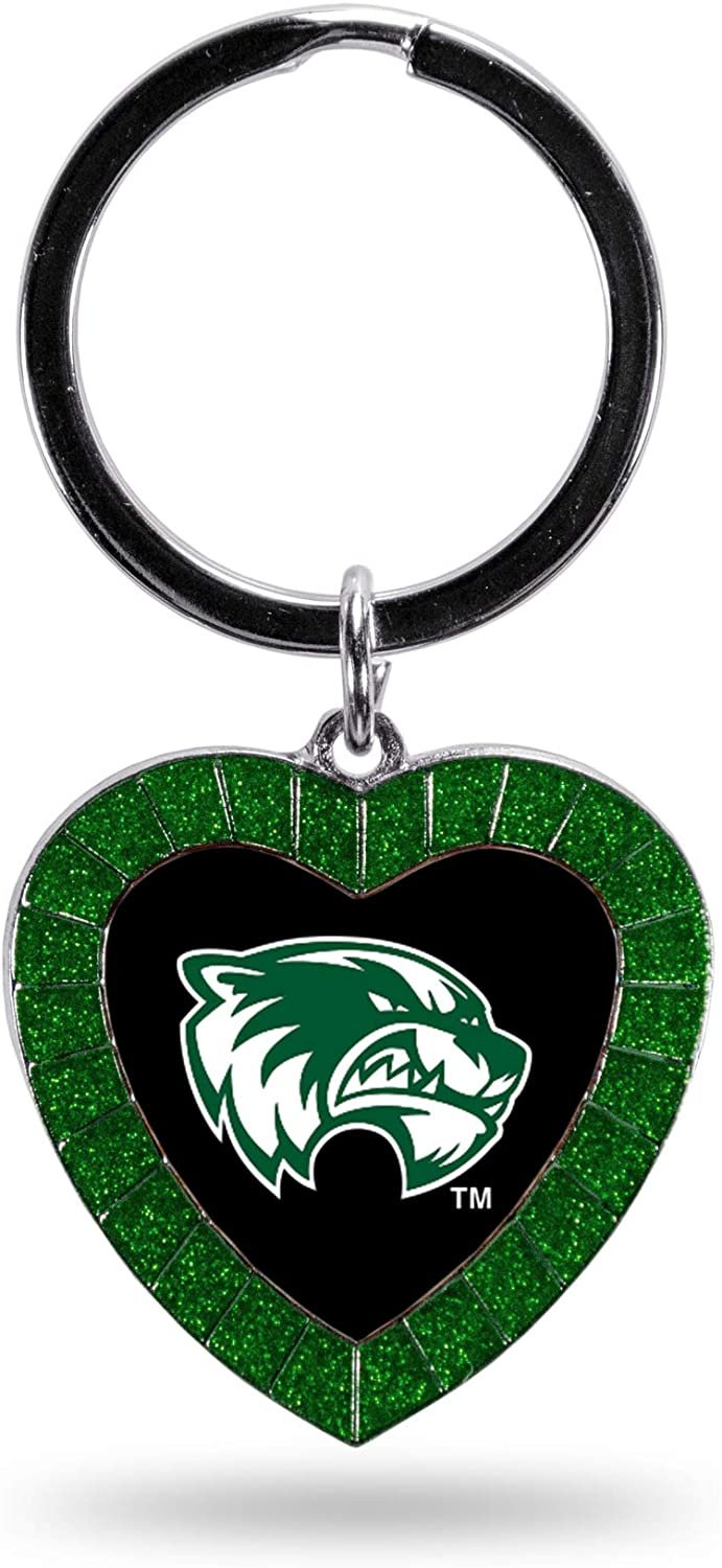 NCAA Utah Valley Wolverines NCAA Rhinestone Heart Colored Keychain, Green, 3-inches in length by Fielders Choice