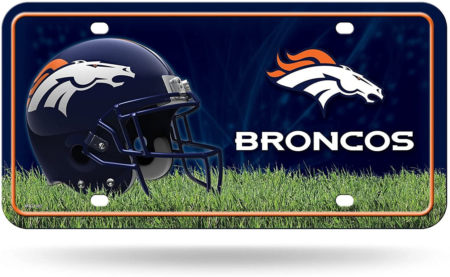 Denver Broncos Metal Auto Tag License Plate, Field Design, 6x12 Inch by Fielders Choice