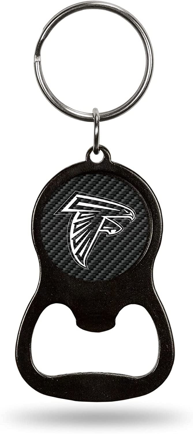 Atlanta Falcons Keychain Bottle Opener Carbon Fiber Design Metal Football by Fielders Choice