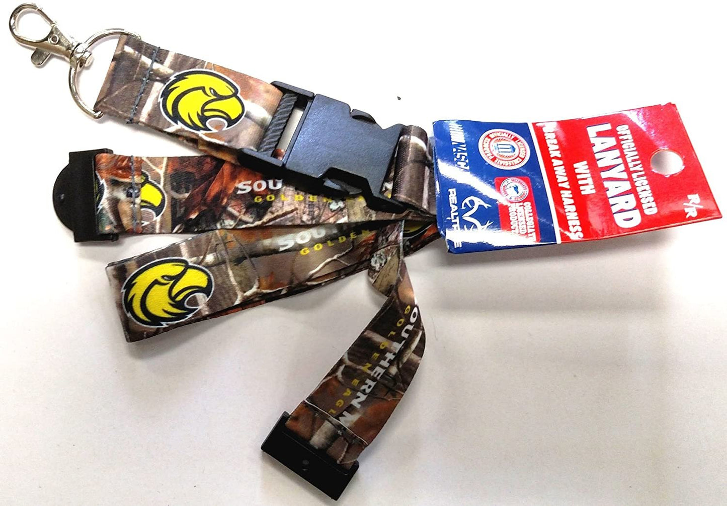 RR Southern Miss Golden Eagles CAMO Deluxe 2-Sided Lanyard Breakaway Clip w/J-Hook Keychain University of Mississippi by Fielders Choice