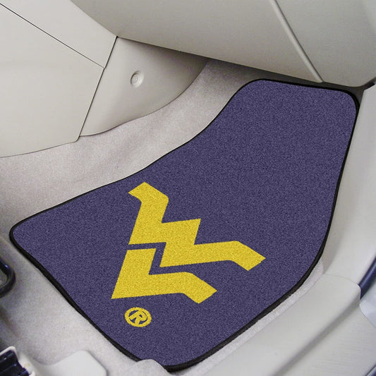 West Virginia University Mountaineers Front Floor Mats, Carpet Car Set, 18x27 Inch, Nylon, Set of 2 by Fielders Choice